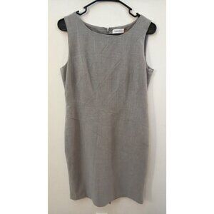 Calvin Klein Gray Sleeveless Sheath Dress Size 8 Polyester Blend Professional We